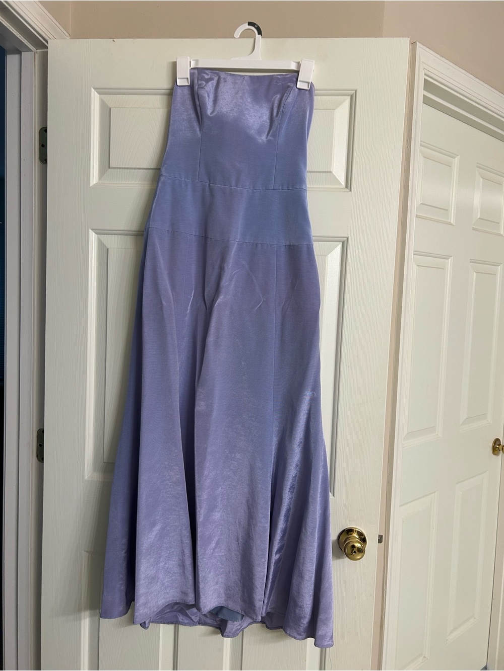 Nicole Miller Strapless Lavender Satin Gown